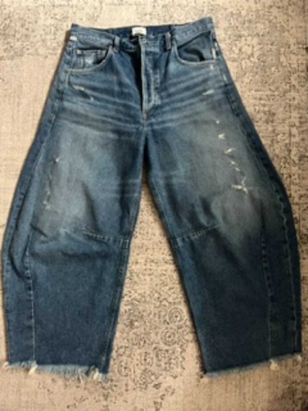 Citizens of Humanity Horseshoe Jeans Balloon Leg Distressed Frayed Hem 32